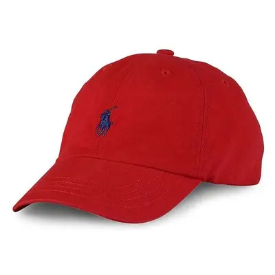 Dětská bavlněná čepice Polo Ralph Lauren červená barva, hladká 67491009