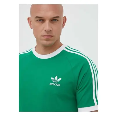 Bavlněné tričko adidas Originals Adicolor 3-Stripes zelená barva, s 83677849