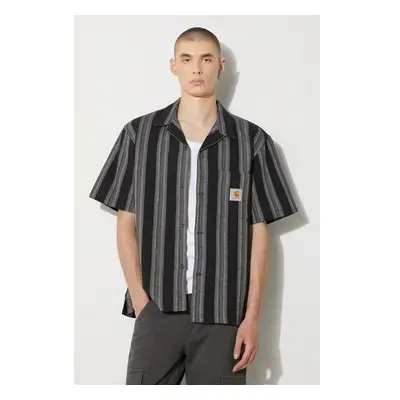 Bavlněná košile Carhartt WIP Dodson Shirt černá barva, regular, s 95192938