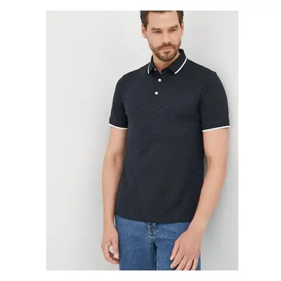 Bavlněné polo tričko Emporio Armani tmavomodrá barva 72080416