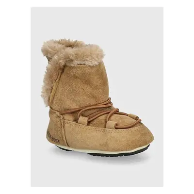 Dětské semišové sněhule Moon Boot CRIB SUEDE hnědá barva, 80D3401030 96044735