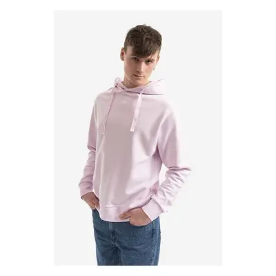 Bavlněná mikina A.P.C. Hoodie Larry pánská, růžová barva, s kapucí, 84019335