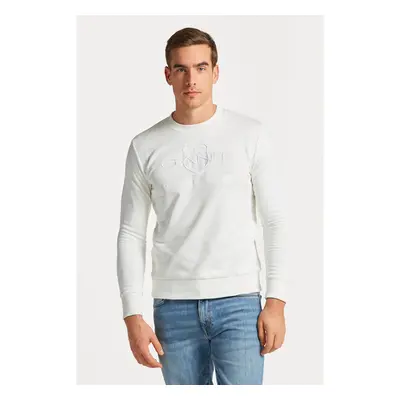 MIKINA GANT D1. TONAL ARCHIVE SHIELD C-NECK EGGSHELL 72863076