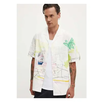 Bavlněná košile Desigual ALPHONSE bílá barva, relaxed, 24WMCW05 94364988