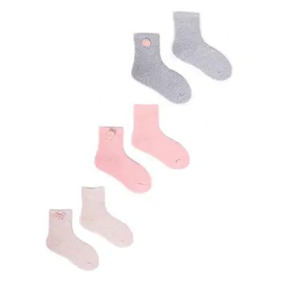 Yoclub Kidss Girls Terry Socks With 3D Element 3-Pack SKF-0008G-000B 73921100