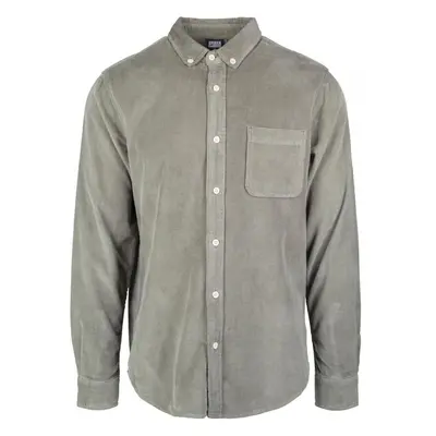 Pánská košile Urban Classics Corduroy Shirt - olivová 43842880