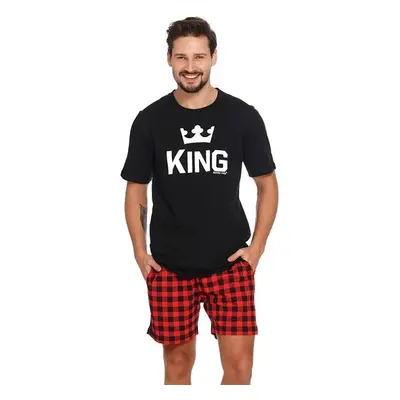 DN Nightwear Krátké pánské pyžamo King černé 57361608