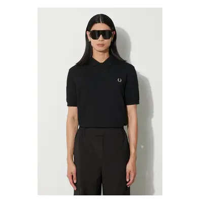 Bavlněné polo tričko Fred Perry černá barva, s aplikací, M6000.906 86992316