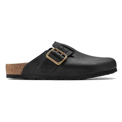 Kožené pantofle Birkenstock Boston Bold Gap pánské, černá barva, 94366530