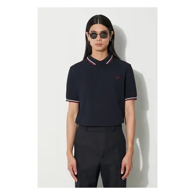 Bavlněné polo tričko Fred Perry tmavomodrá barva, s aplikací, M3600 86992315