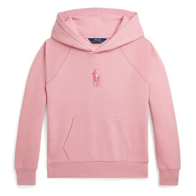 Dětská mikina Polo Ralph Lauren růžová barva, s kapucí, s aplikací, 94305989