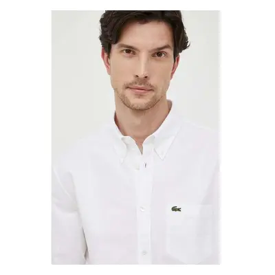 Košile Lacoste bílá barva, regular, s límečkem button-down 86772250