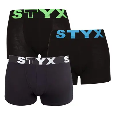 3PACK dětské boxerky Styx sportovní guma černé (3GJ96012) 9-11 let 81576731