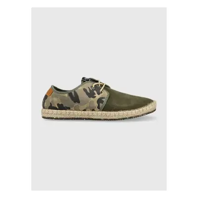 Semišové espadrilky Pepe Jeans TOURIST zelená barva, PMS10315 77489454