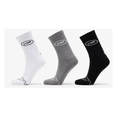 FTSHP Ponožky Footshop Basic Crew Socks 3-Pack Black/ White/ Grey 36 94056528