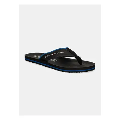 Žabky Tommy Hilfiger COMFORT HILFIGER BEACH SANDAL pánské, černá barva 96248362