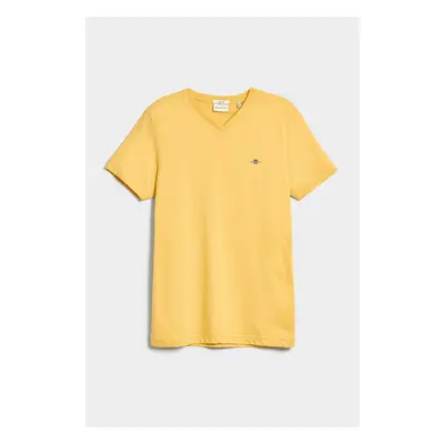 TRIČKO GANT SLIM SHIELD V-NECK T-SHIRT PARCHMENT YELLOW 84605860