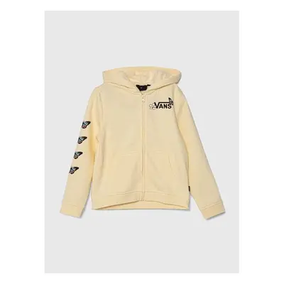 Dětská bavlněná mikina Vans FLUTTER FLY ZIP HOODIE žlutá barva, s 92319044