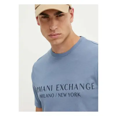 Bavlněné tričko Armani Exchange šedá barva, potiskem 95180019