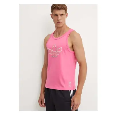 Bavlněný top adidas Originals Pride růžová barva, IZ4904 95268731