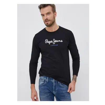 Bavlněné tričko s dlouhým rukávem Pepe Jeans Eggo Long N černá barva, 65337779