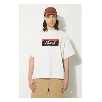 Tričko Nanga Eco Hybrid Box Logo Loose Fit Tee bílá barva, s potiskem, 92902997