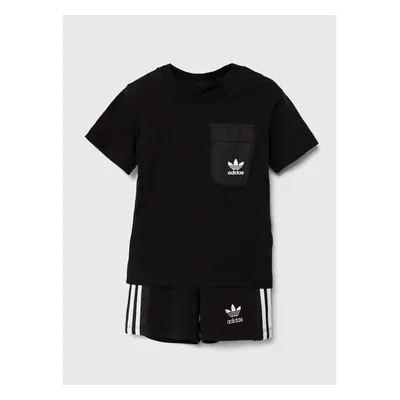 Dětská souprava adidas Originals SHORT TEE SET černá barva, IX7509 94683315