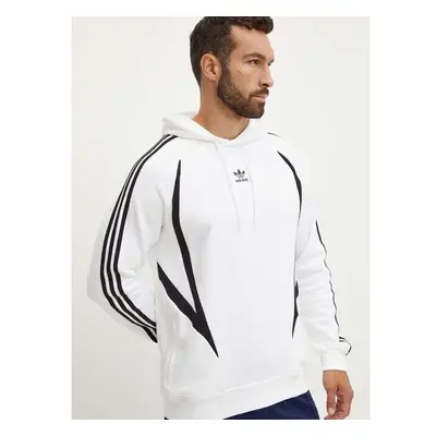 Bavlněná mikina adidas Originals pánská, bílá barva, s kapucí, 95942564