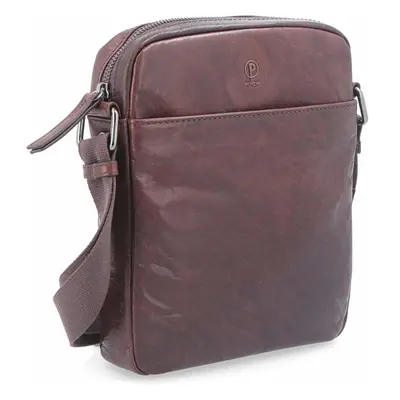 Kožená taška crossbody Poyem hnědá 2200 Poyem H 37468045