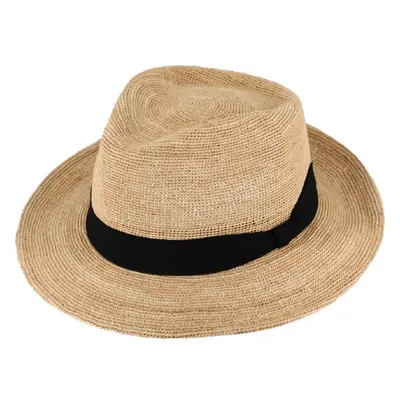 Fiebig Fedora Raffia Extra Fine - slaměný béžový klobouk 81243047