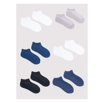 Yoclub Mans Boys Ankle Thin Cotton Socks Basic Plain Colours 6-pack 69112567