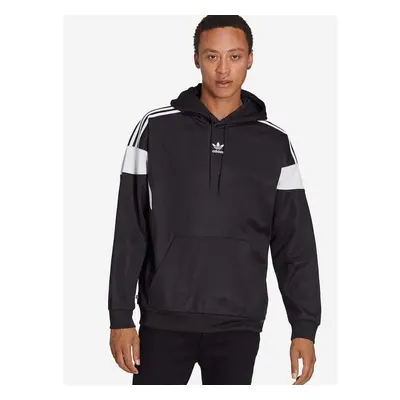 Mikina adidas Originals pánská, černá barva, s kapucí, vzorovaná, 82580666