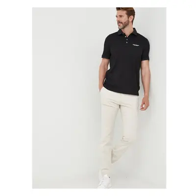 Bavlněné polo tričko Armani Exchange černá barva, s potiskem, 8NZF80 72408664