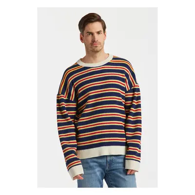 SVETR GANT MULTI STRIPE C-NECK DUSK BLUE 76936502