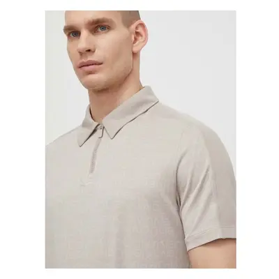 Tréninkové polo tričko Calvin Klein Performance béžová barva 91550825