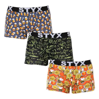 3PACK pánské boxerky Styx art sportovní guma vícebarevné (3G13724) 91723031