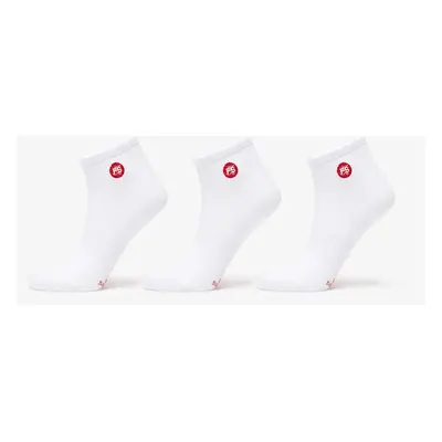 FTSHP Ponožky Footshop Ankle Socks 3-Pack White (Red Logo) 36-38 93598468