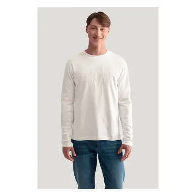 TRIČKO GANT REG TONAL SHIELD LS T-SHIRT EGGSHELL 84605533