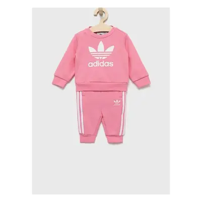 Dětská tepláková souprava adidas Originals růžová barva 72408716