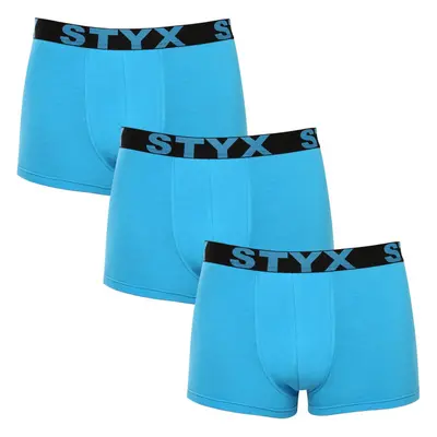 3PACK pánské boxerky Styx sportovní guma světle modré (3G1169) 88616695