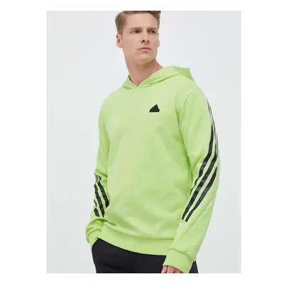 Mikina adidas pánská, zelená barva, s kapucí, s potiskem 82580654