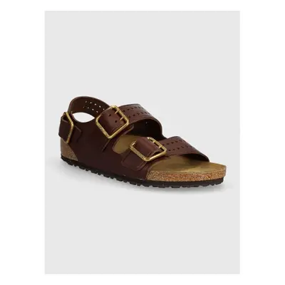 Kožené sandály Birkenstock Milano Bold Gap pánské, hnědá barva, 94366526