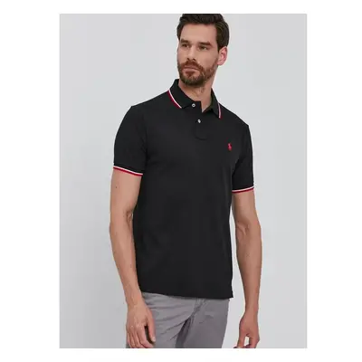 Polo tričko Polo Ralph Lauren pánské, černá barva, hladké 60359192