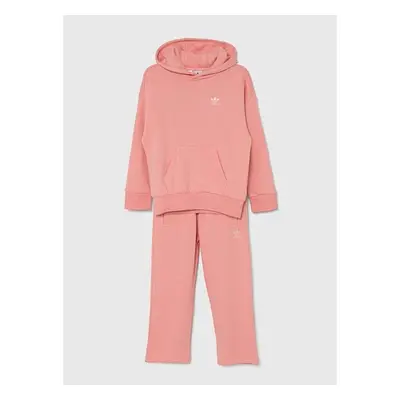 Dětská tepláková souprava adidas Originals HOODIE SET oranžová barva, 94365149