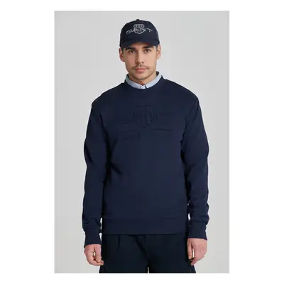 MIKINA GANT REG TONAL SHIELD C-NECK SWEAT EVENING BLUE 84605521