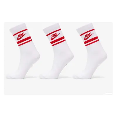 Ponožky Nike NSW Everyday Essential Crew Socks 3-Pack White/ Red XL 87315410