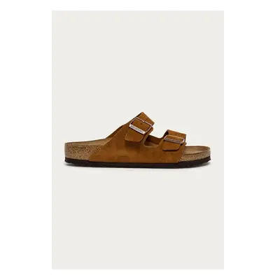 Semišové pantofle Birkenstock Arizona pánské, hnědá barva, 1009526 84010976