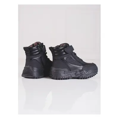 Boys ankle boots on a thick sole Shelvt black 91330534