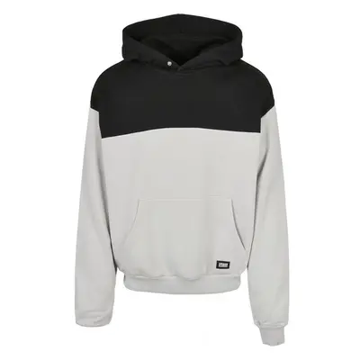 URBAN CLASSICS Upper Block Hoody - lightasphalt/black 60180825