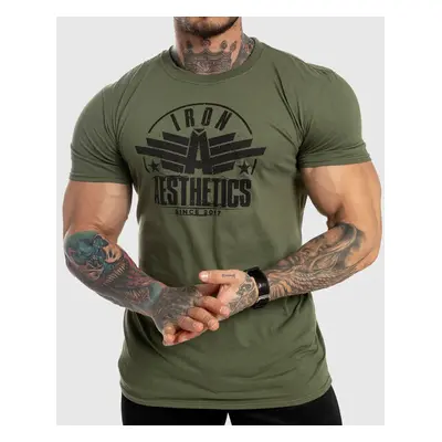 Pánské fitness tričko Iron Aesthetics Force, zelené 60712663